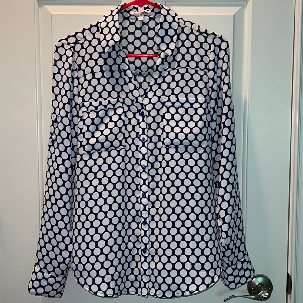 Womens Small Express Button Up dress shirt blouse